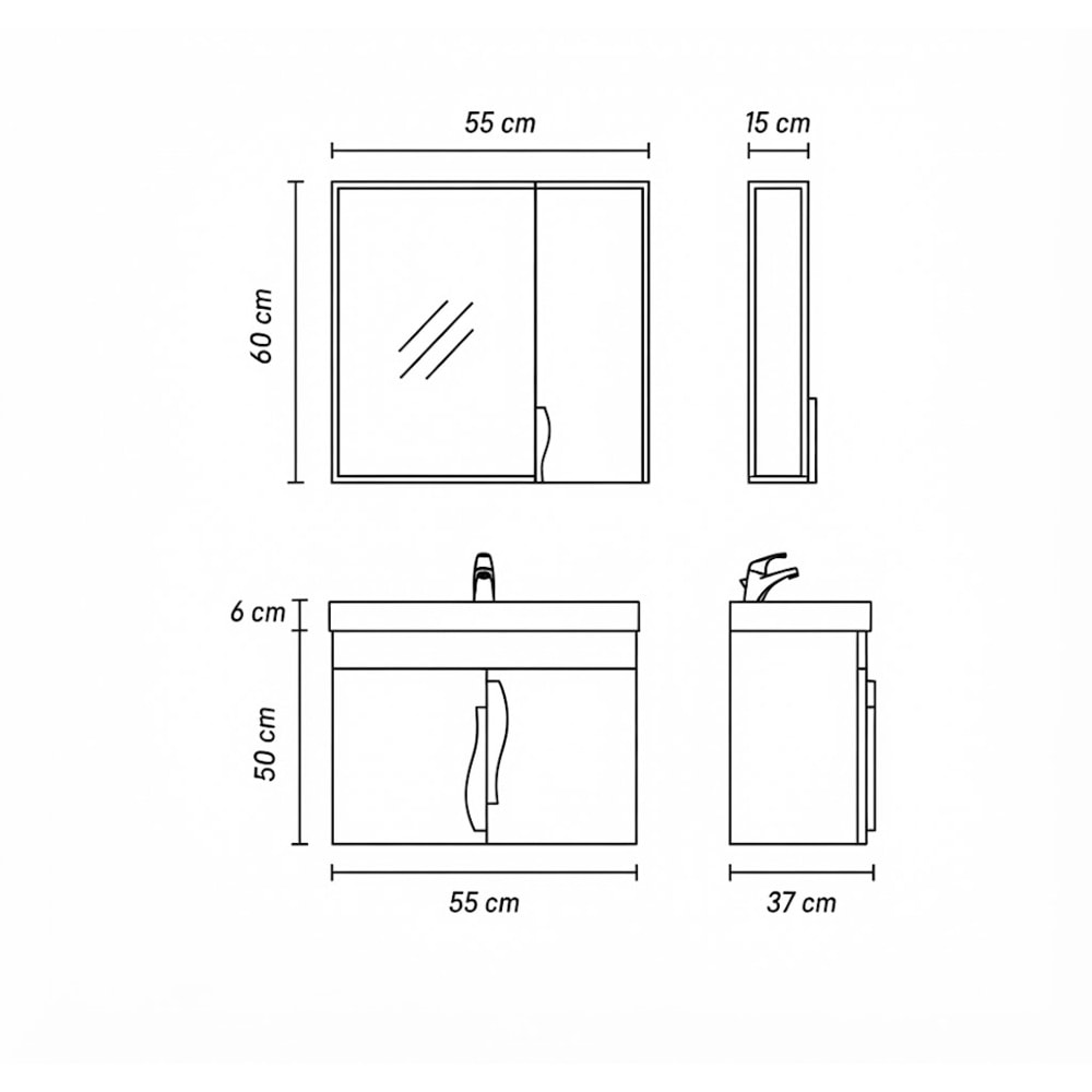 BİGA BANYO DOLABI TAKIM 55 CM