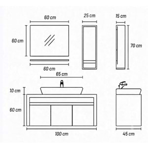 ARMONİ BANYO DOLABI ALT MODÜL 100 CM