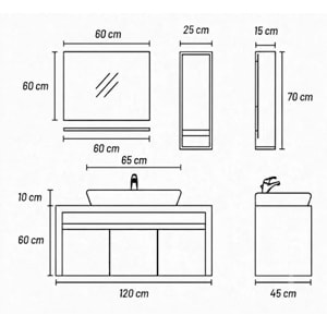 ARMONİ BANYO DOLABI TAKIM 120 CM