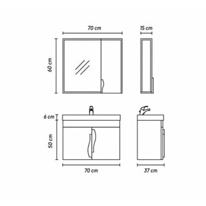 BİGA BANYO DOLABI TAKIM 70 CM