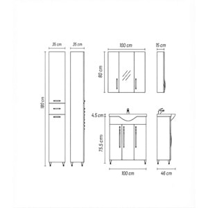 PERUMA BANYO DOLABI TAKIM 100 CM