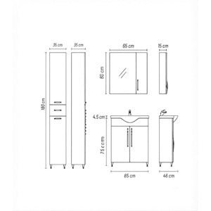 PERUMA BANYO DOLABI TAKIM 65CM