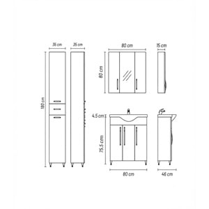 PERUMA BANYO DOLABI TAKIM 80CM