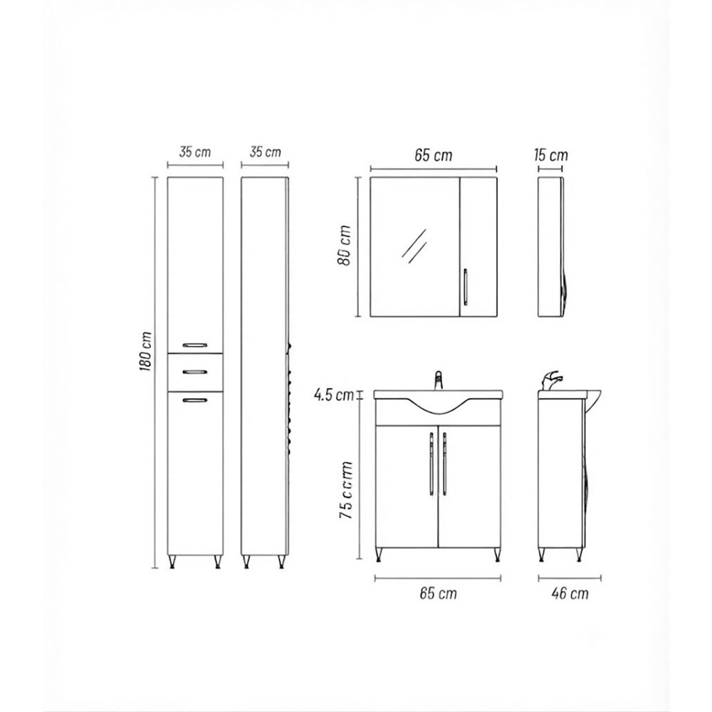 PERUMA BANYO DOLABI TAKIM 65CM